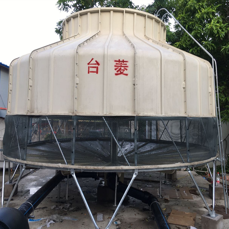 Small glass fiber reinforced plastic cooling tower assembly and delivery
